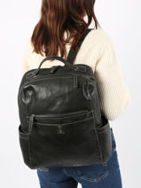 Business Rugzak 2 Compartimenten Met 15" Laptopvak Basilic pepper Zwart traveler BTRA10-vue-porte