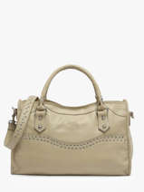 Handtas Leder Basilic pepper Beige glam BGLA22