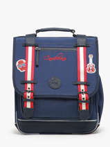 Rugzak 2 Compartimenten Cameleon Blauw vintage family boulanger SD39