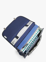 Boekentas Rétro 2 Compartimenten Cameleon Blauw retro CA35-vue-porte