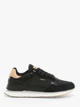 Damessneakers New York Leder Hoff Zwart women 25503-29