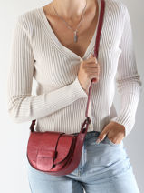 Cross Body Tas Nine Leder Milano Rood nine NI24064-vue-porte