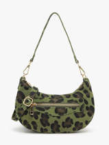 Schoudertas Velvet Leopardo Leder Milano Groen velvet leopardo VL24061