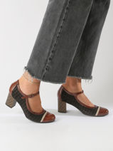 Pumps Rodin Uit Leder Dorking Bruin theme D8669-vue-porte
