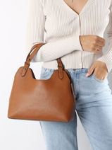 Handtas Caviar Leder Milano Bruin caviar CA24067-vue-porte