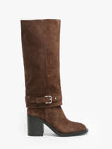 Laarzen Met Hak Selena Uit Leder Alpe Bruin women 52841133