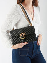 Cross Body Tas Love Bag Quilt Leder Pinko Zwart love bag quilt A0GK-vue-porte