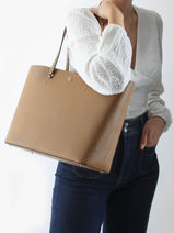Schoudertas Karly Leder Lauren ralph lauren Bruin karly 31911655-vue-porte
