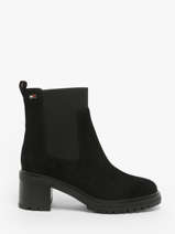 Enkellaarsjes Met Hak Uit Leder Tommy hilfiger Zwart accessoires 8429BDS