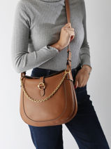 Cross Body Tas Pia Leder Le tanneur Bruin pia TPIA1420-vue-porte