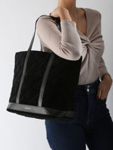 Schoudertas L Cabas Matelass Fluweel Vanessa bruno Zilver cabas 42V40315-vue-porte