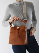 Bucket Bag Ajoure Lulu castagnette Bruin ajoure WINNER-vue-porte