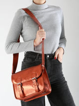 Cross Body Tas La Sacoche S Ginger Leder Paul marius Oranje ginger SACOSGIN-vue-porte