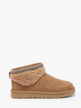 Boots Classic Ultra Mini Maxi Curly Uit Leder Ugg Bruin accessoires 1158263