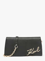 Cross Body Tas K Signature Leder Karl lagerfeld Zwart k signature A1W32068