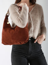 Schoudertas Velvet Milano Bruin velvet VE24091-vue-porte