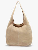 Schoudertas Velvet Leder Milano Beige velvet VE24062B