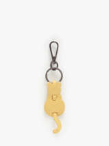 Sleutelhanger Kat Leder Milano Geel caviar CA24125