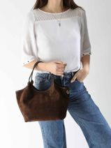 Schoudertas Velvet Caviar Leder Milano Bruin velvet caviar VC241111-vue-porte