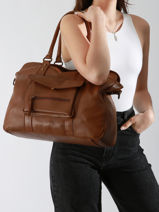 Schoudertas A4 Formaat Cow Leder Basilic pepper Bruin cow BCOW78-vue-porte