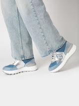 Sneakers Amazing 33 Uit Leder Liu jo Blauw women BA5051PX-vue-porte