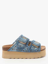 Slippers Fusbett Platform Colors of california Blauw women HCBES41