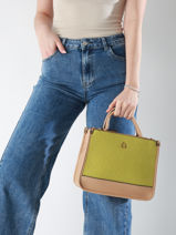 Handtas Raphia Lulu castagnette Groen raphia YASSER-vue-porte
