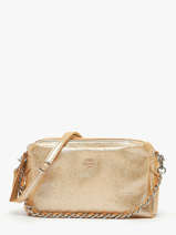 Cross Body Tas Vintage Leder Mila louise Goud vintage 23673XSX