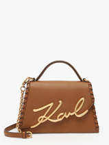 Cross Body Tas K Signature Leder Karl lagerfeld Bruin k signature A2W30005