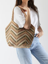 Schoudertas Cabas Jute Vanessa bruno Veelkleurig cabas 37V40767-vue-porte