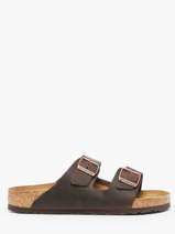 Slippers Arizona Leoi Habana Uit Leder Birkenstock Bruin men 52531