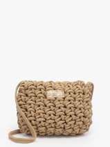 Cross Body Tas Crochet Le voyage en panier Beige crochet PM854