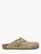 Slippers Boston Suede Uit Leder Birkenstock Groen men 1025788