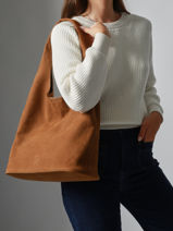 Hobo L Cavalier Nubuck Leder Etrier Bruin cavalier nubuck ECAN154L-vue-porte