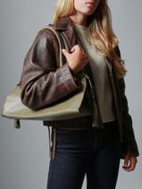 Schoudertas Cow Leder Basilic pepper Groen cow BCOW84-vue-porte