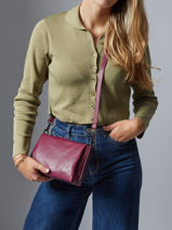 Cross Body Tas Caviar Leder Milano Rood caviar CA25065-vue-porte