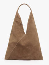 Schoudertas A4 Velvet Leder Milano Bruin velvet VE25069