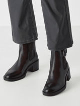Enkellaarsjes Met Hak Uit Leder Tamaris Zwart accessoires 45-vue-porte