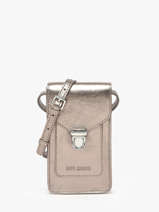 Telefoontas Leder Paul marius Zilver vintage TELEPHON