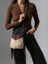 Cross Body Tas Vintage Leder Mila louise Bruin vintage 3812TC-vue-porte