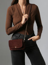 Cross Body Tas Vintage Leder Mila louise Bruin vintage 3783VC-vue-porte