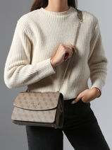 Cross Body Tas Calista Guess Beige calista SG733421-vue-porte
