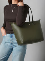 Schoudertas Popette Nylon Tommy hilfiger Groen popette AW17705-vue-porte