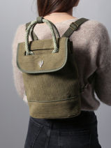 Rugzak Le voyage en panier Groen velours AHP241-vue-porte