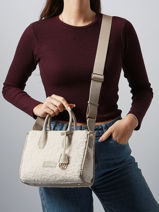 Handtas Sherpa David jones Beige sherpa CM7667-vue-porte