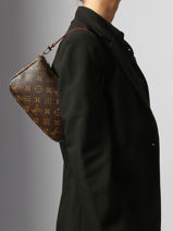 Preloved Louis Vuitton Minitas Pouch Monogram Brand connection Bruin louis vuitton AAZ0834-vue-porte