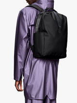 Clip Front Backpack - Rugzak 1 Compartiment Met 16" Laptopvak Rains Zwart city 14890-vue-porte