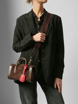 Mini Bowlingtas Bcbg Sude Leder Lancel Bruin bcbg A13692-vue-porte