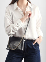 Cross Body Tas Vintage Leder Nat et nin Zwart vintage MOLLY-vue-porte