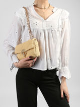 Cross Body Tas Moon Linnen Vanessa bruno Geel moon 70V40326-vue-porte